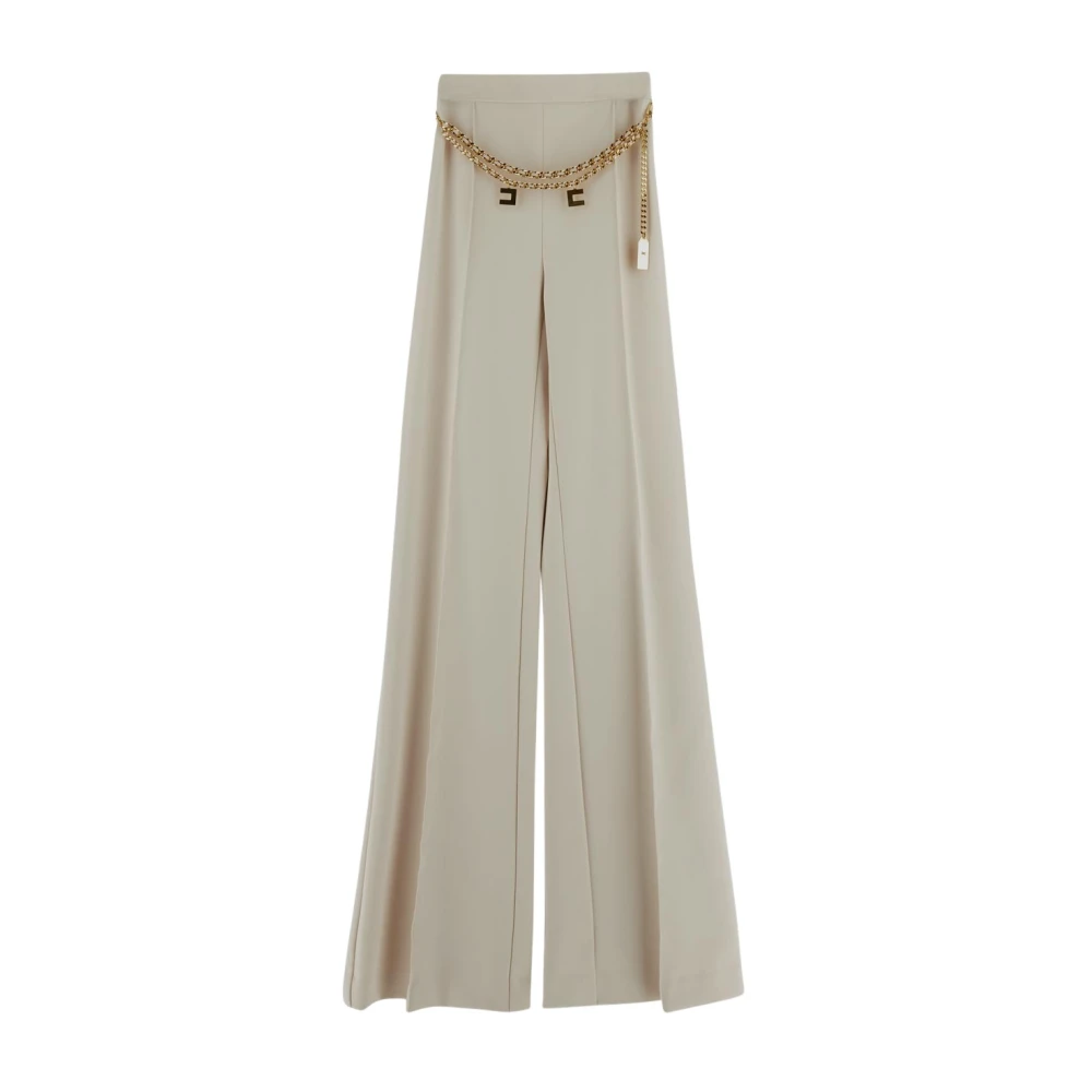 Elisabetta Franchi Polyester Chain Broek Beige Dames