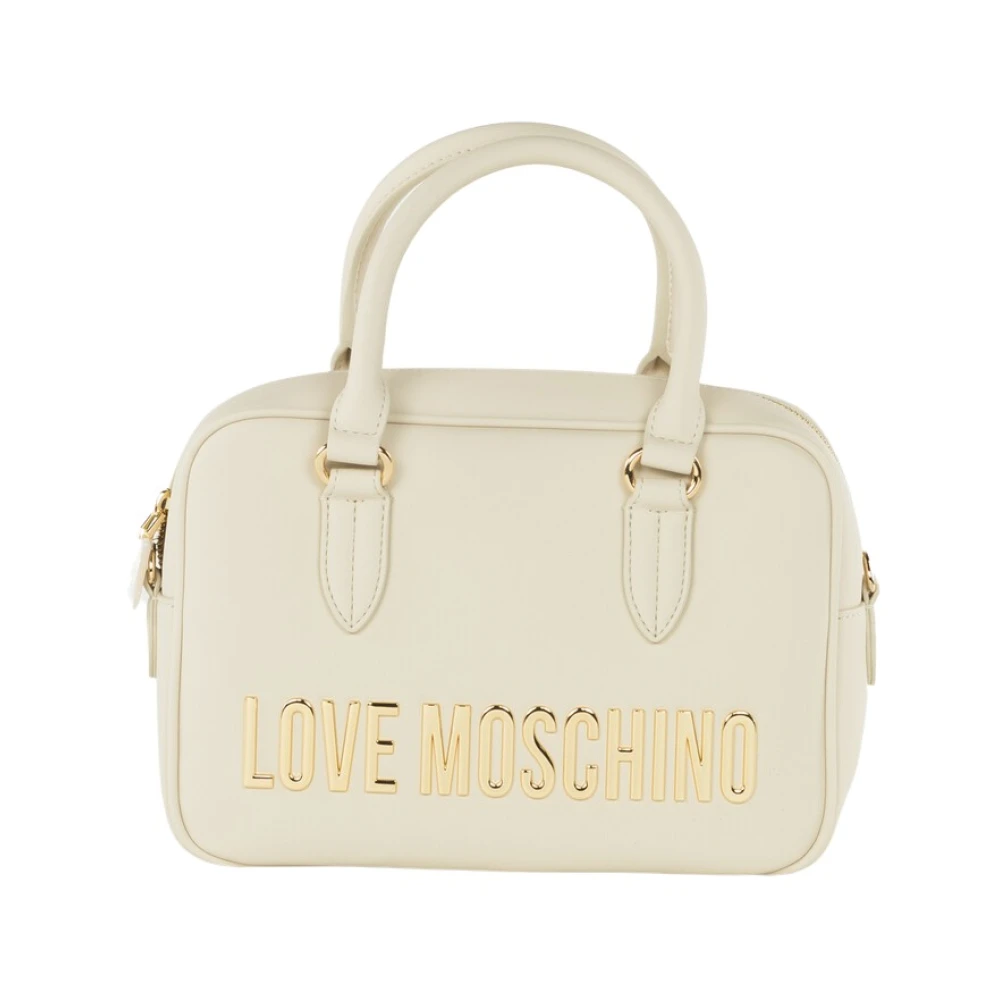 Love Moschino Witte Logo Tas met Verstelbare Band White Dames