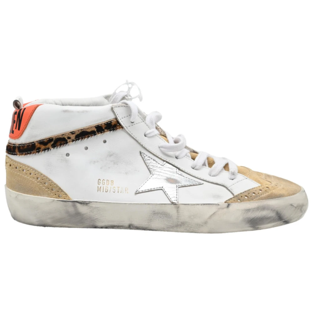 Golden Goose Mid Star Suede Sneakers Vit Silver White, Herr