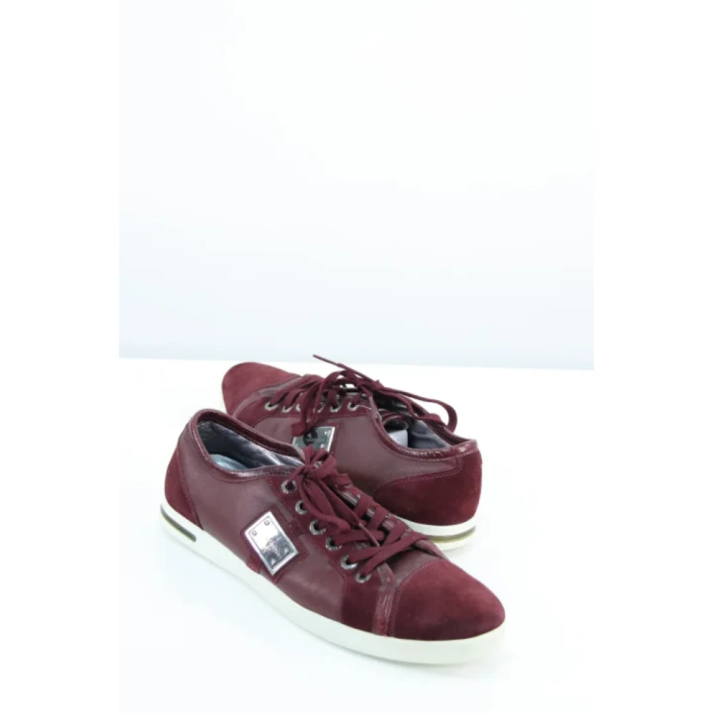 Dolce & Gabbana Pre-owned Leather sneakers Red Dames