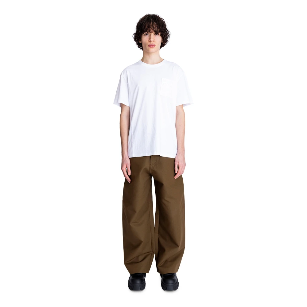 Loewe Witte Relaxte Fit T-shirt White Heren