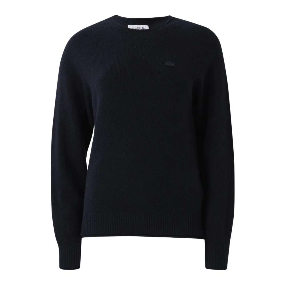 Lacoste Women's Blue 3D Knit Carded Wool Jumper