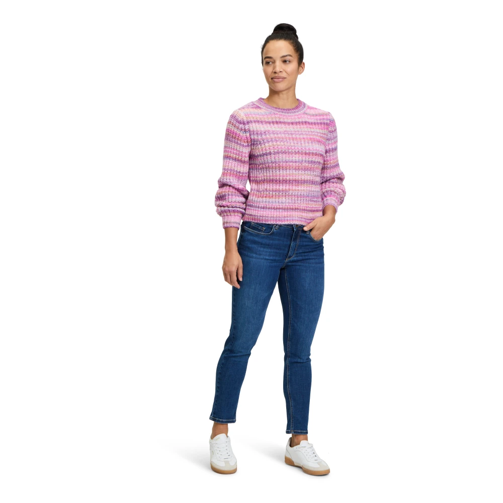 Betty & Co Melange Gebreide Trui Pink Dames