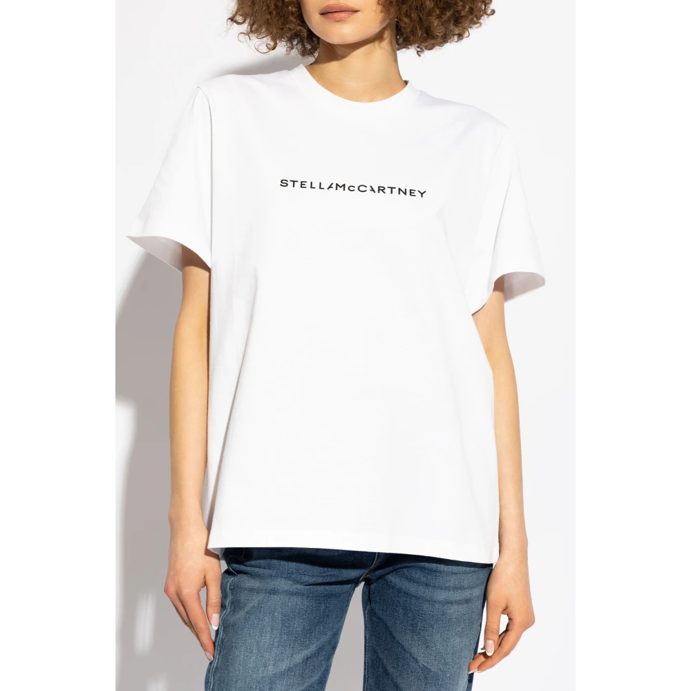 Stella Mccartney T-shirt met logo White Dames