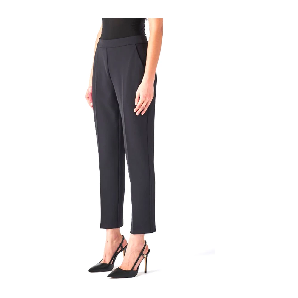 pinko Zwarte Straight Leg Broek Black Dames