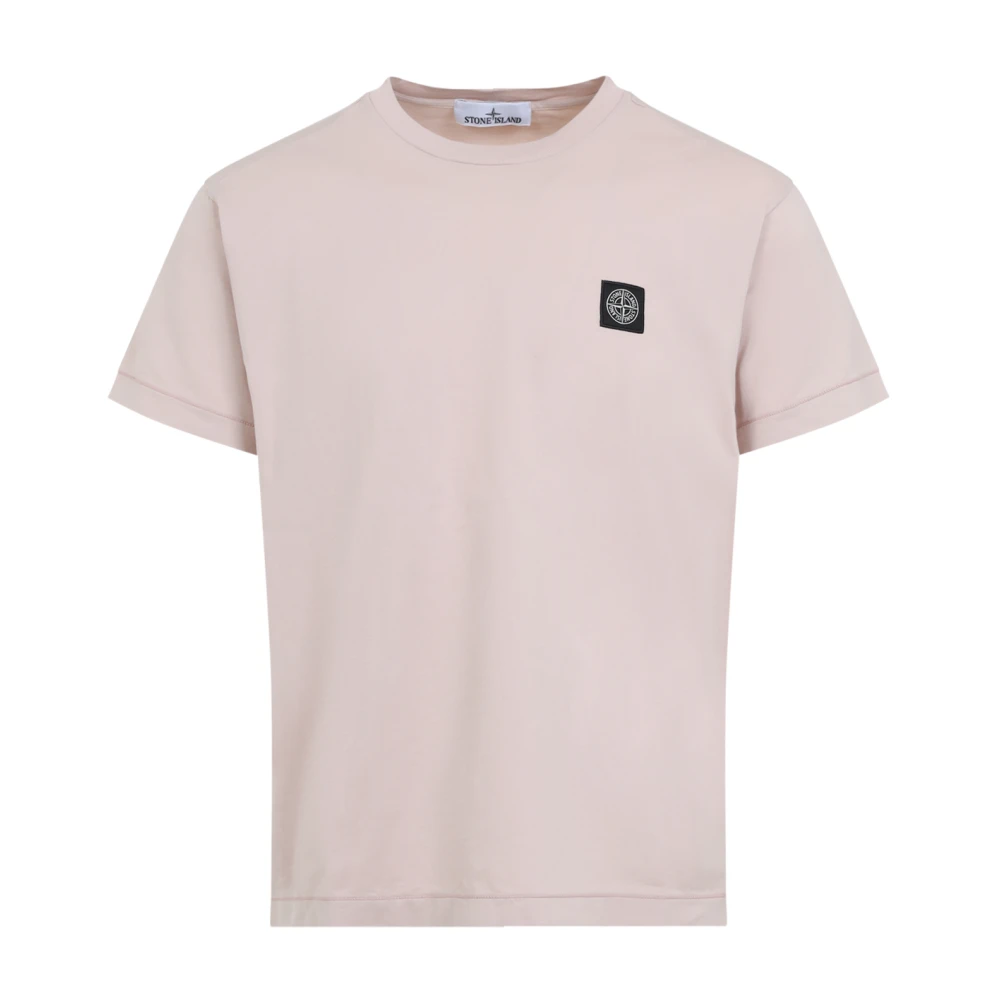 Stone Island Roze Paars T-Shirt Stijlvol Logo Pink Heren