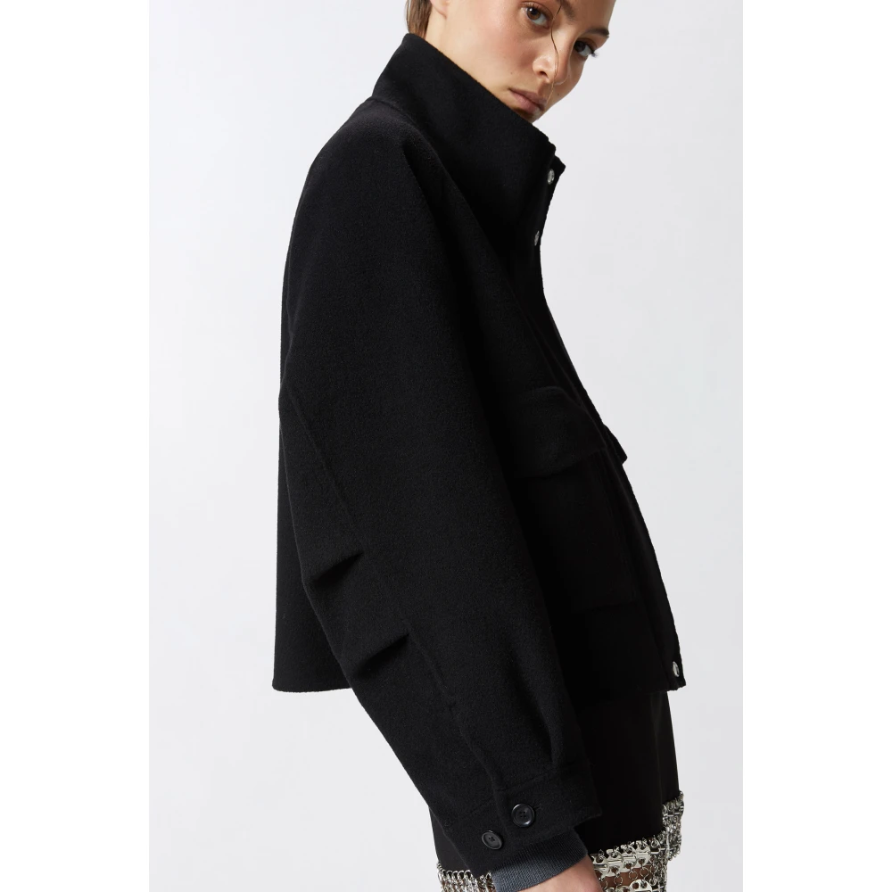 pinko Wollen Caban Jas Black Dames