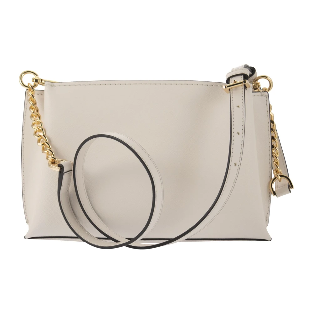 Michael Kors Ruby Medium Saffiano Lederen Schoudertas White Dames