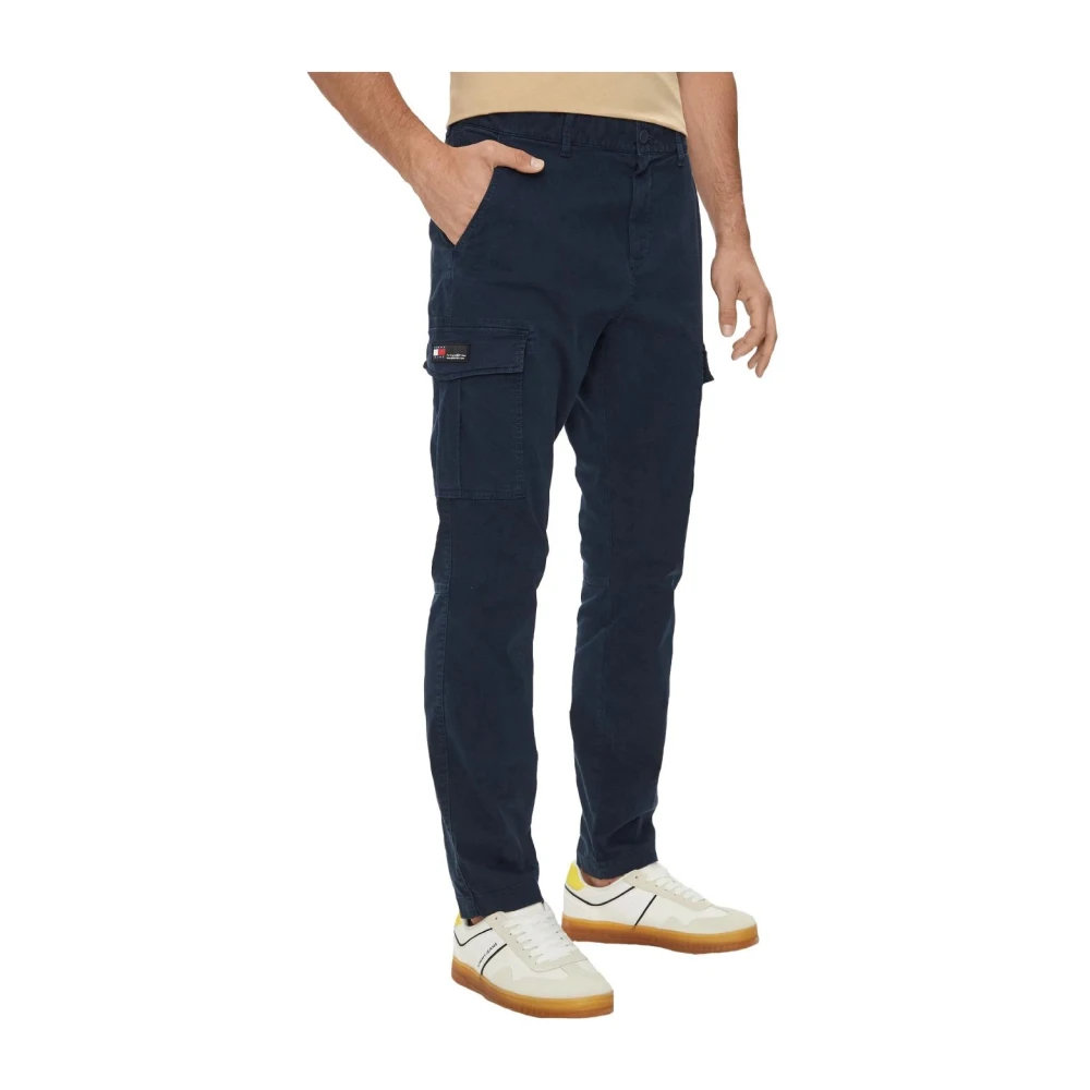 Tommy Hilfiger Men's Blue Slim-Fit Trousers, W33 L32, Modern Cargo Trousers Lightweight Austin