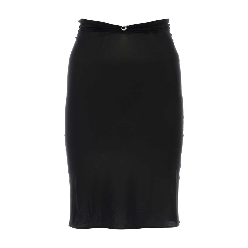 Coperni Women's Black Midi Skirts, M, Ruched Waistband Midi Skirt
