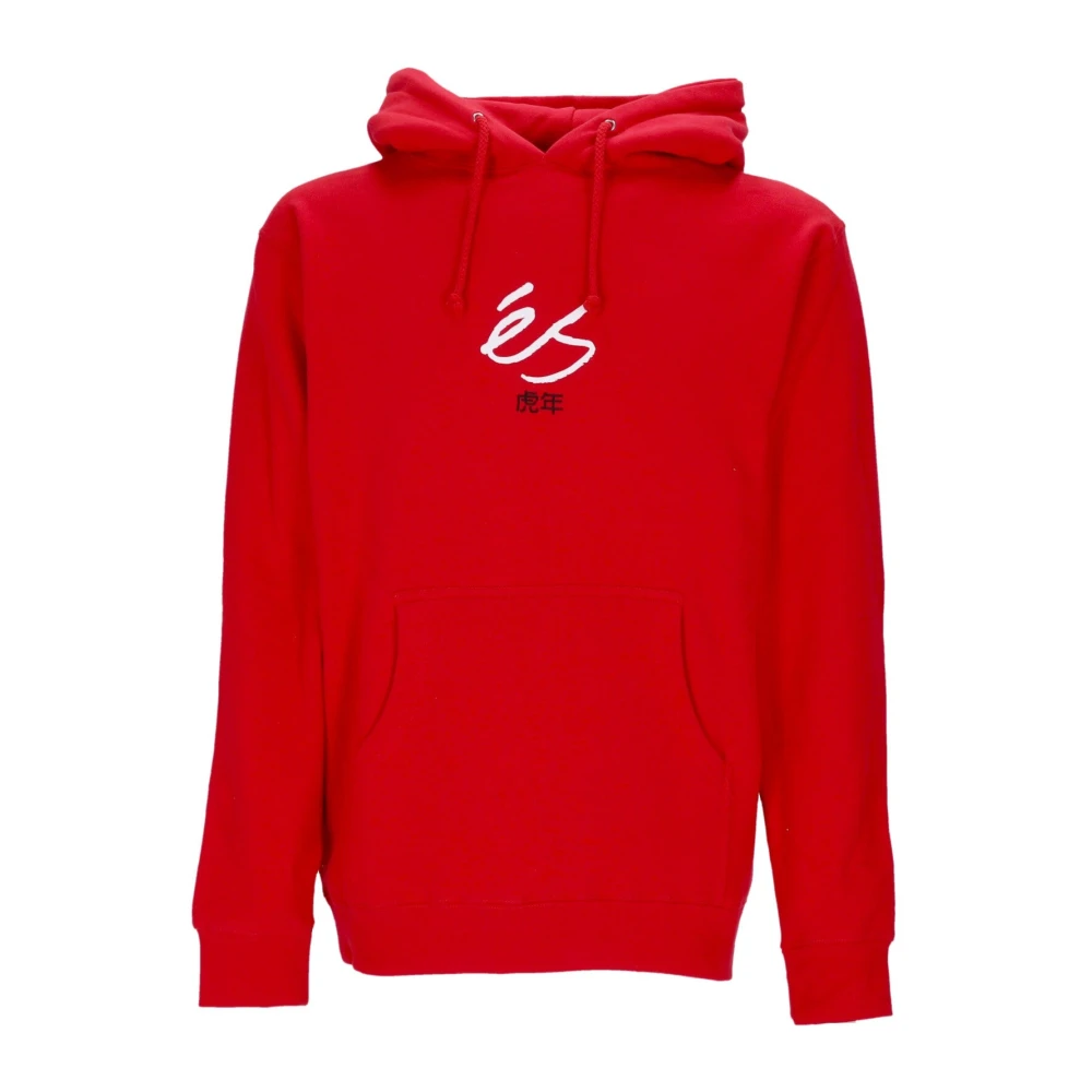 ES Tiger Block Rode Hoodie Red Heren
