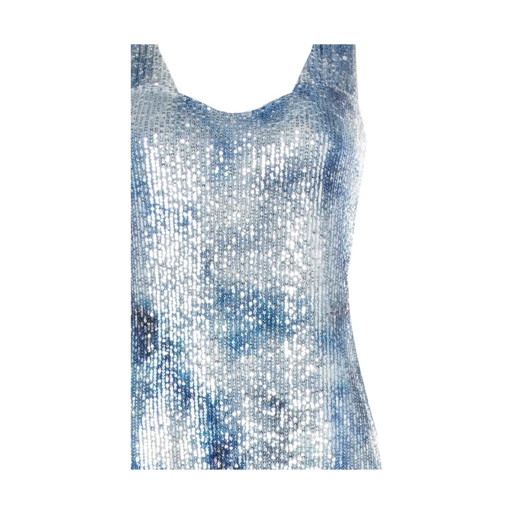 RINASCIMENTO Pailletjurk hartvormige halslijn mouwloos Blue Dames