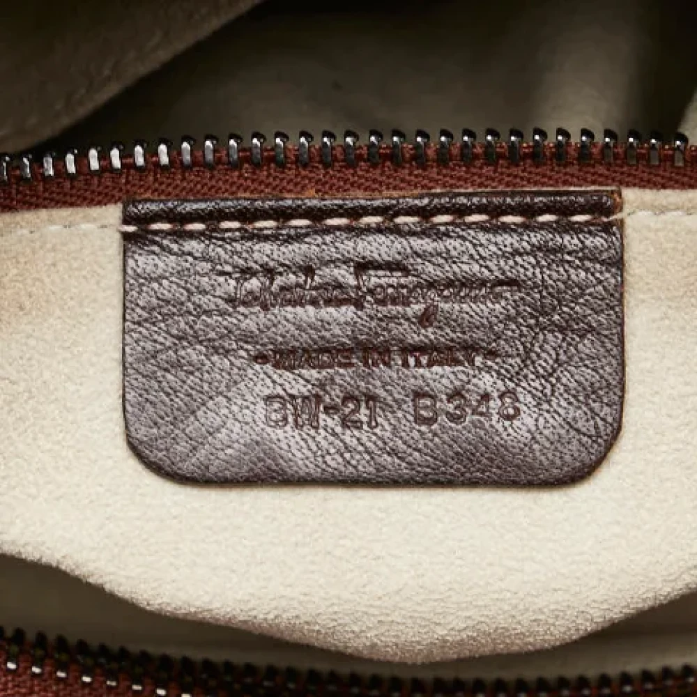 Salvatore Ferragamo Pre-owned Leather handbags Brown Dames