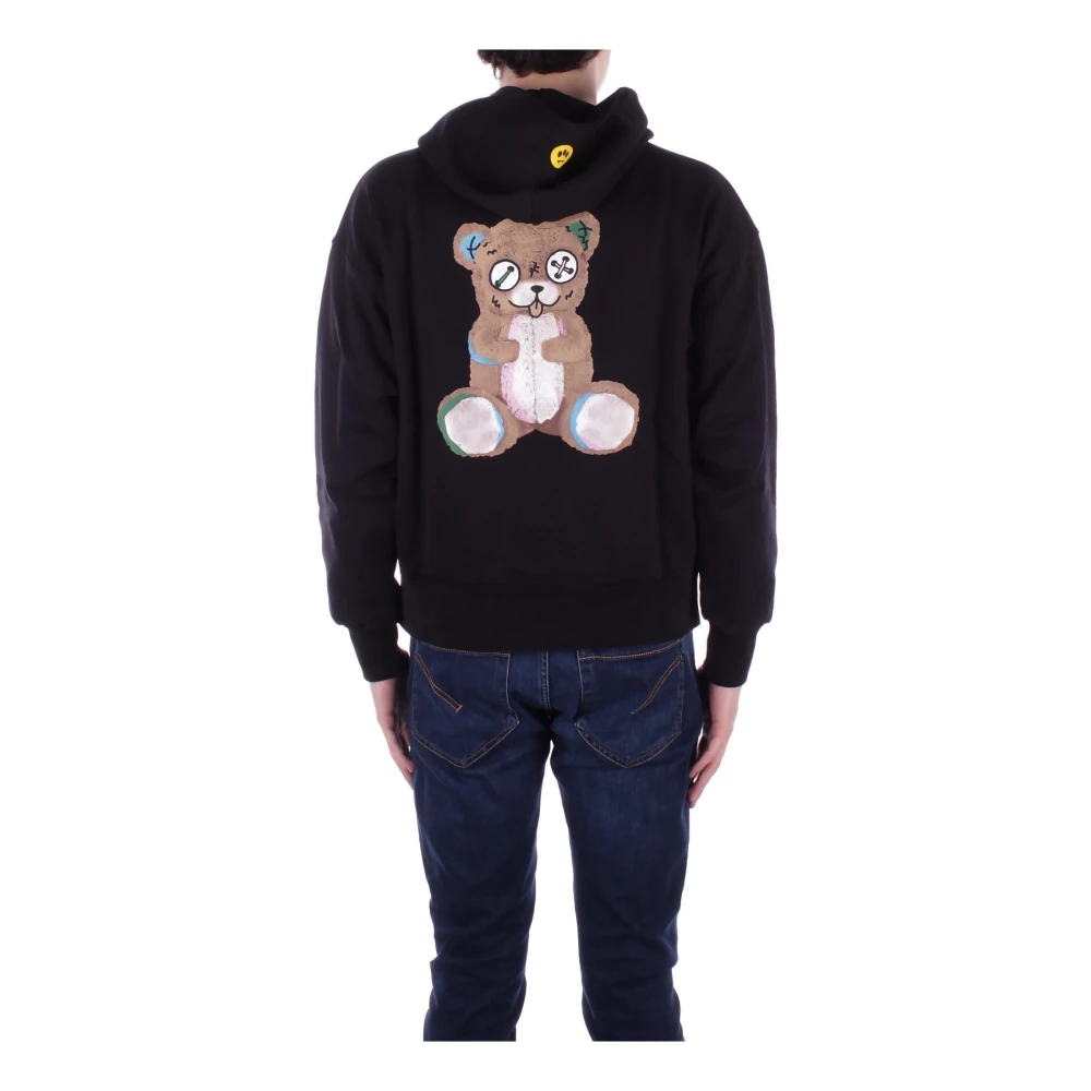 Barrow Zwarte Hoodie met Rits Black Heren