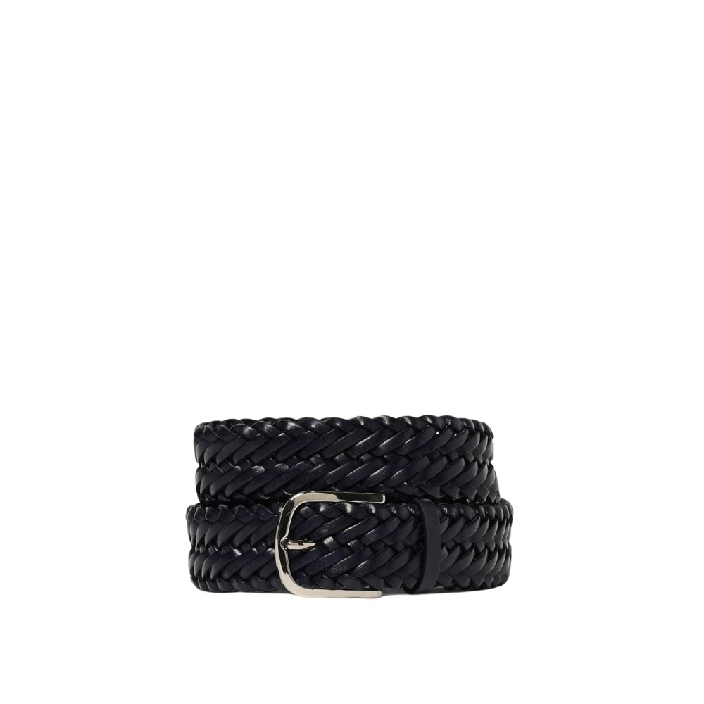 Orciani Men's Blue Belts,, Braided Leather Belt Medium