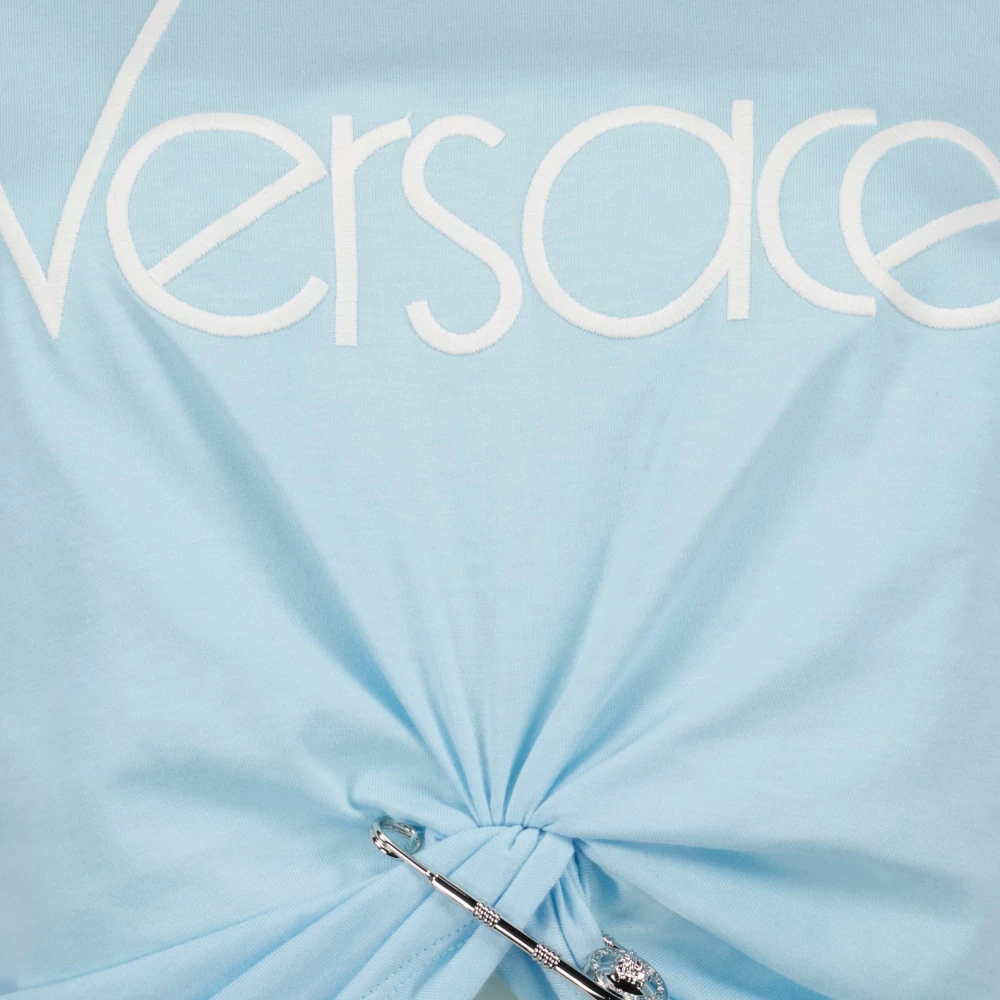 Versace Crop T-shirt 1978 Re-Edition Blue Dames