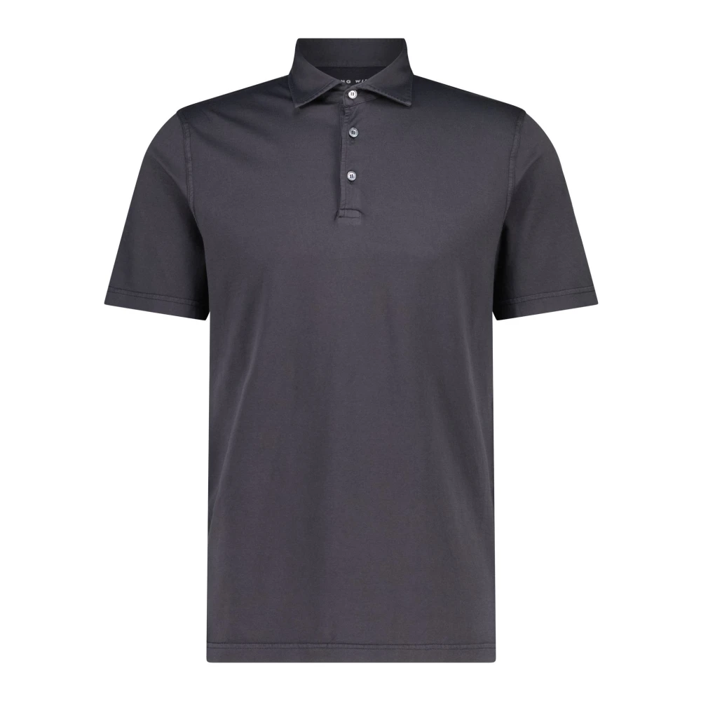 Fedeli Katoenen poloshirt gemaakt in Italië Gray Heren