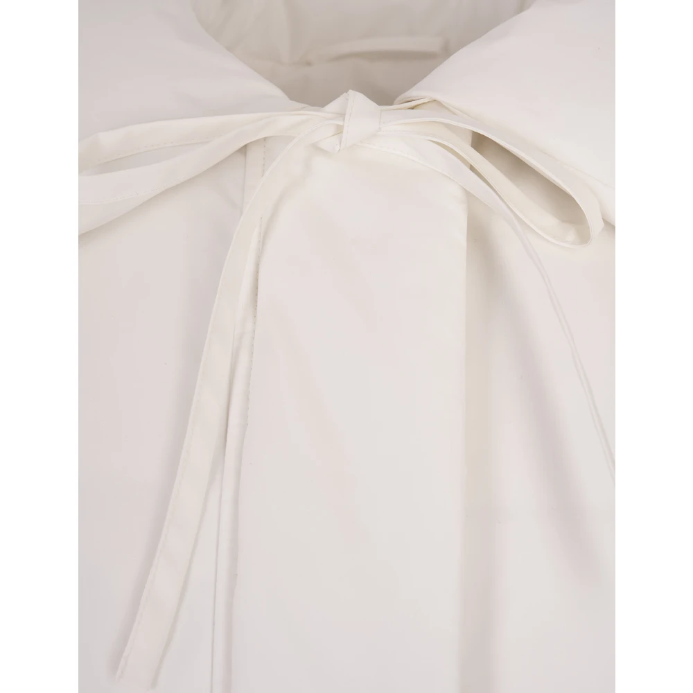Jil Sander Witte Gewatteerde Gilet met Brede Kraag White Dames