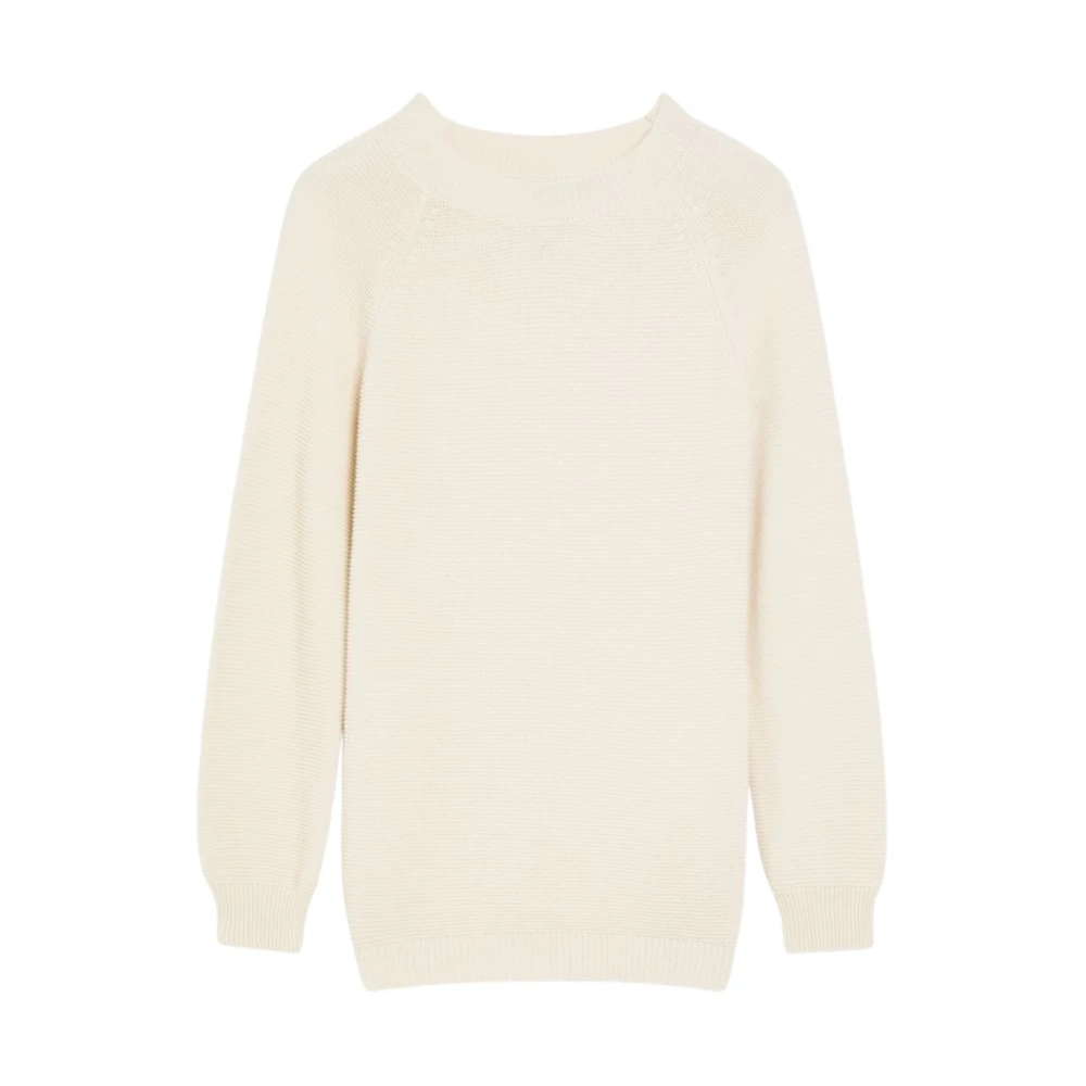 Max Mara Weekend Relaxed Fit Katoenen Gebreide Trui Beige Dames