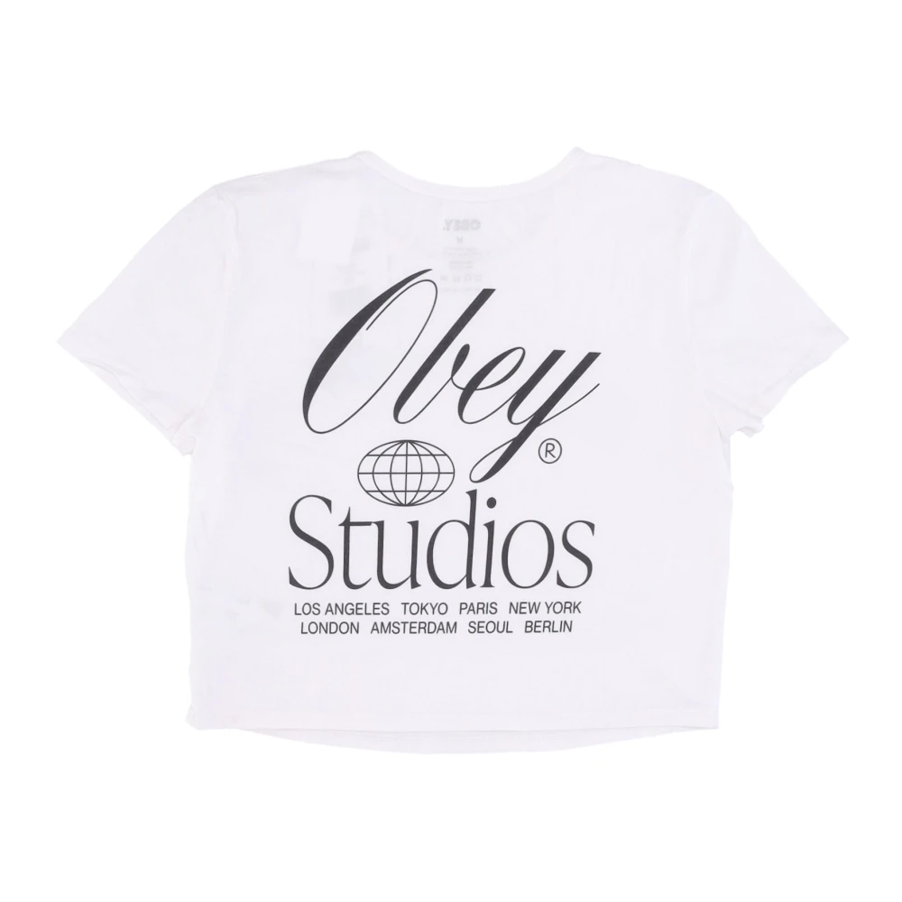 Obey Witte Cropped Chloe Tee Dames T-shirt White Dames