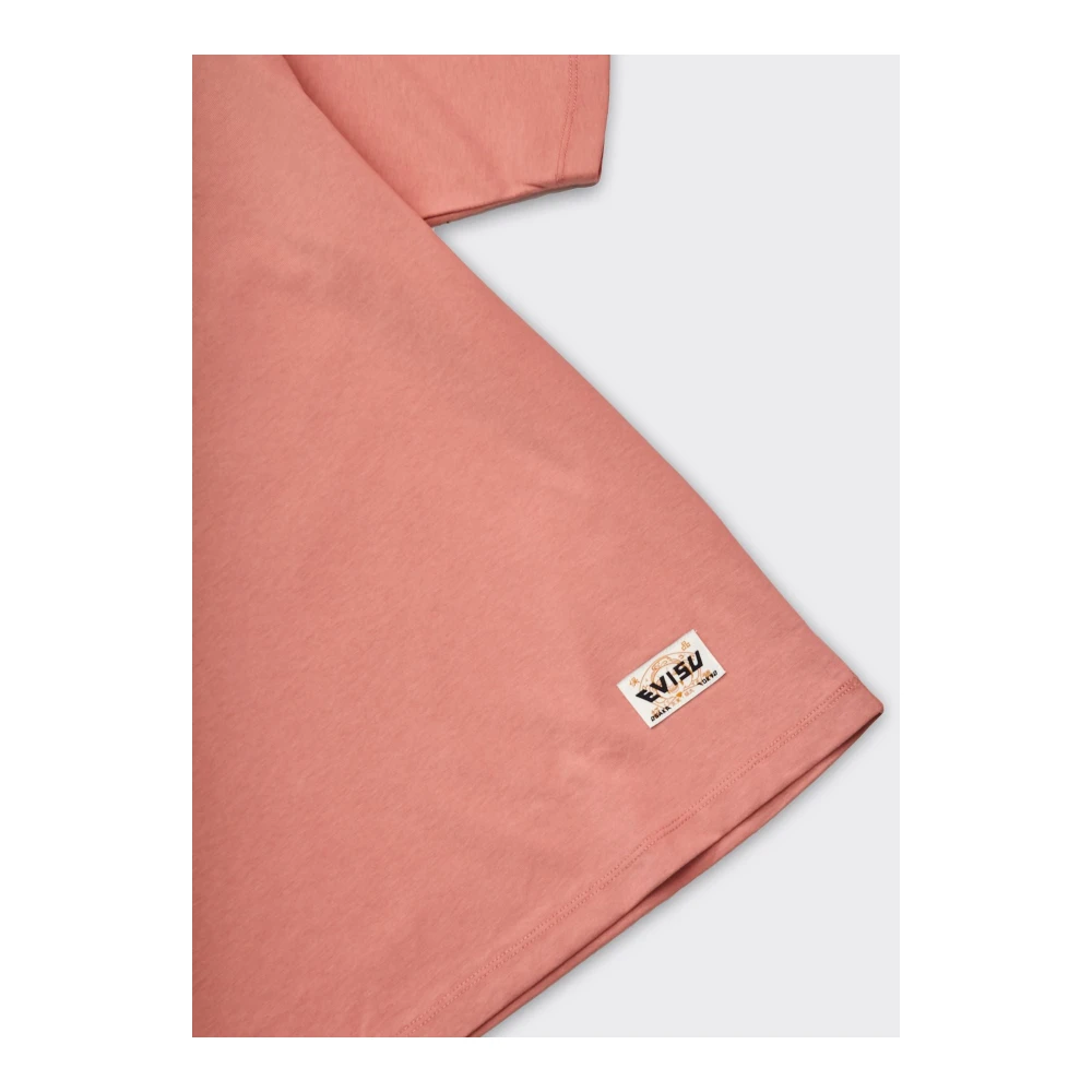 Evisu Roze Godhead Polaroid T-Shirt Pink Heren