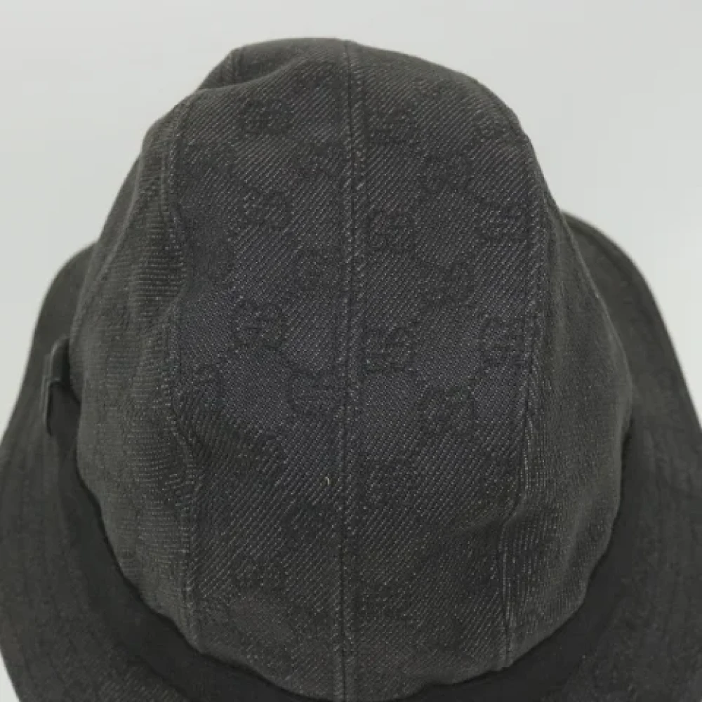 Gucci Vintage Pre-owned Canvas hats Gray Dames