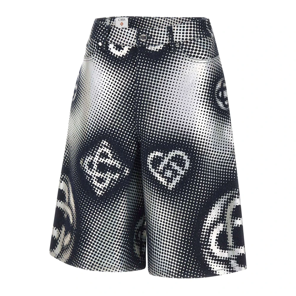 Casablanca Men's Pearlescent Monogram Denim Shorts