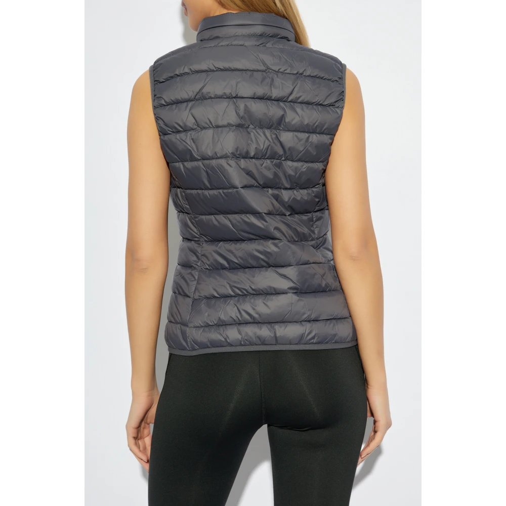 Emporio Armani EA7 Gewatteerd vest met capuchon Gray Dames