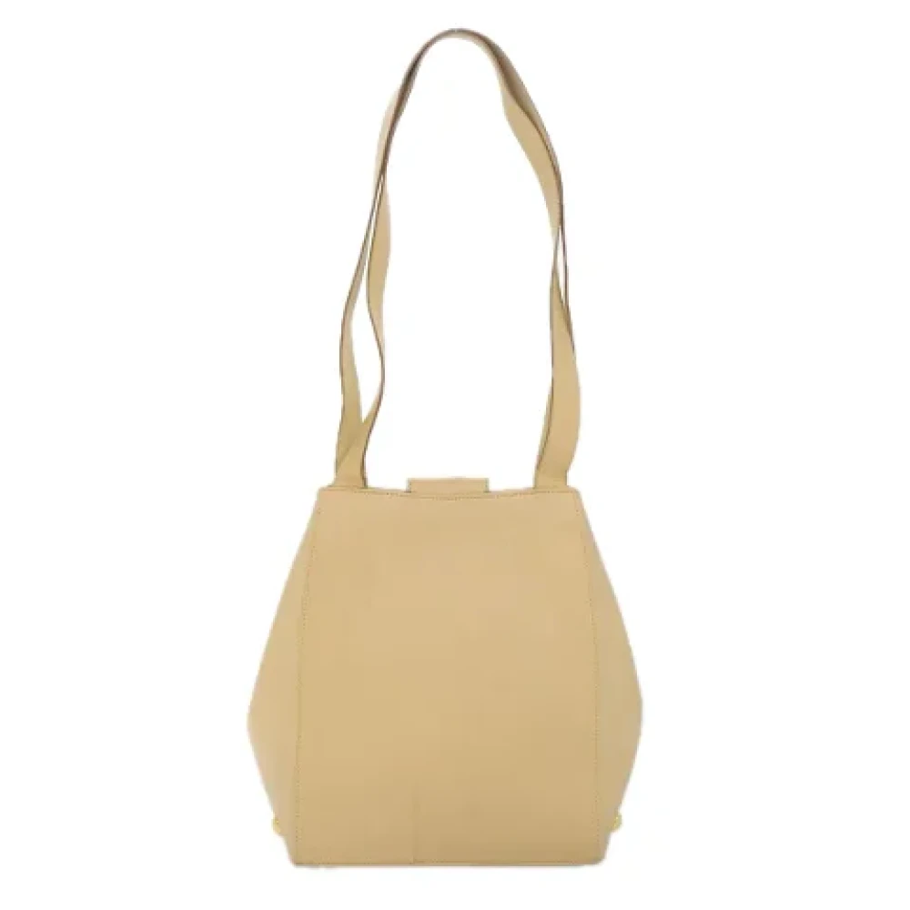 Salvatore Ferragamo Pre-owned Leather shoulder-bags Beige Dames