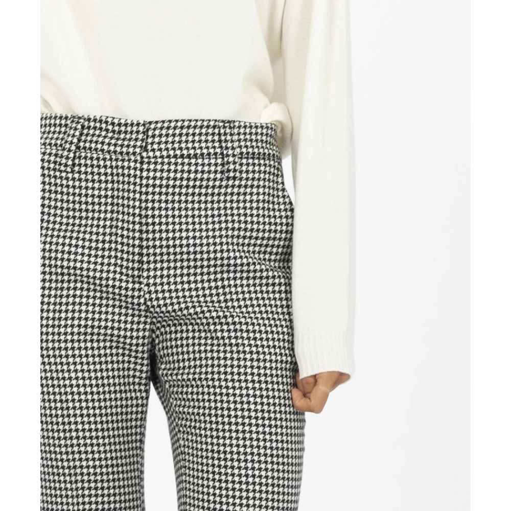 Incotex Houndstooth Flare Sport Broek Gray Dames