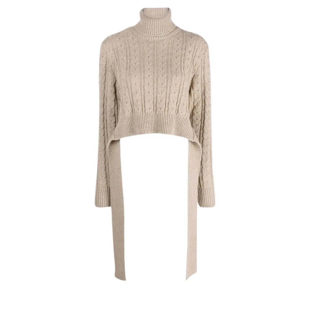 MM6 Maison Margiela Chunky Gebreide Beige Trui Brown Dames