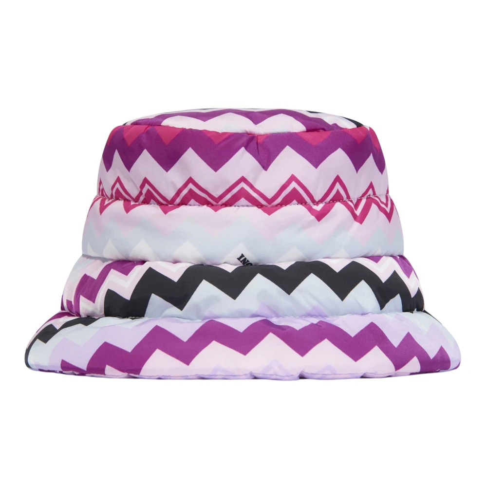 Missoni Multicolor Hats & Caps, Female, 12 Y, Zigzag Bucket Hat In Pink