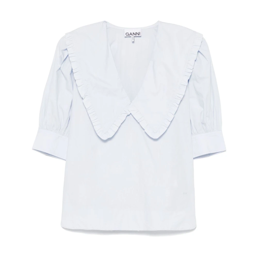 Ganni Heldere Blauwe Overhemd Stijlvol Model Blue Dames