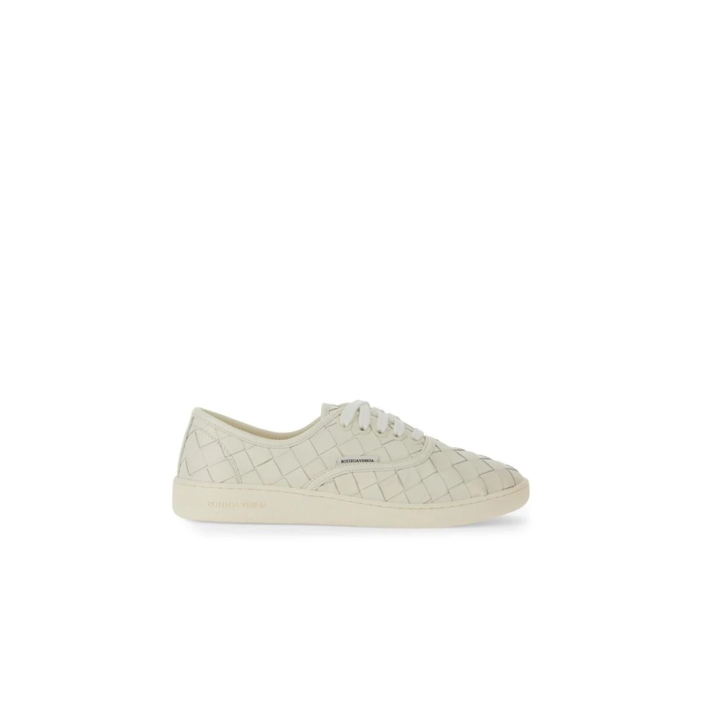 Bottega Veneta Men's White Sneakers, 5 Uk, Calfskin Low Top Trainers