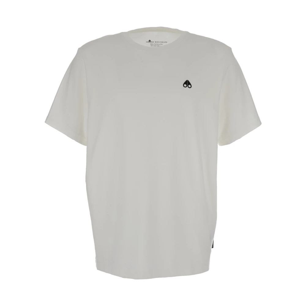 Moose Knuckles Witte Satellite Tee T-shirts en Polos White Heren