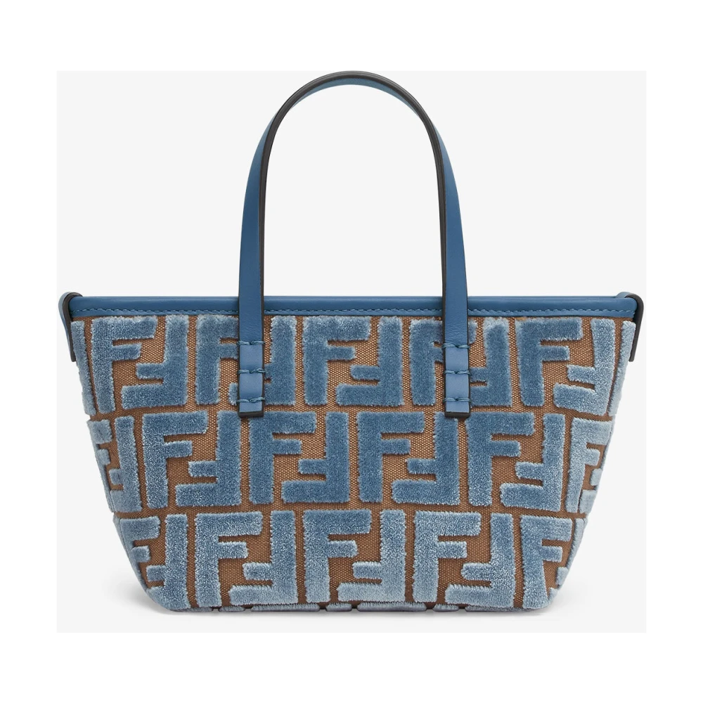 Fendi Heldere Blauwe Jacquard Velvet Tas Blue Dames