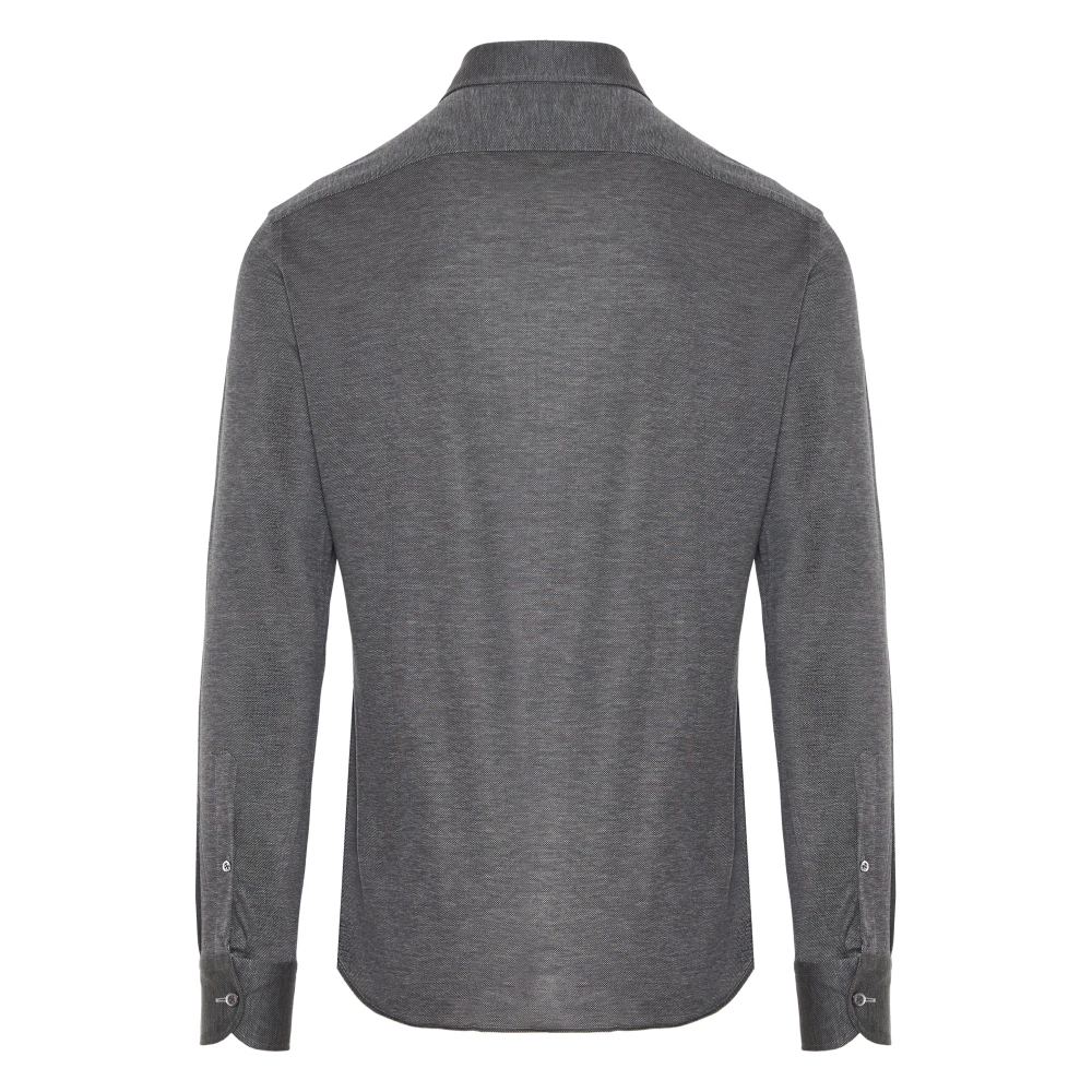 Corneliani Jersey Katoenen Oxford Overhemd Gray Heren