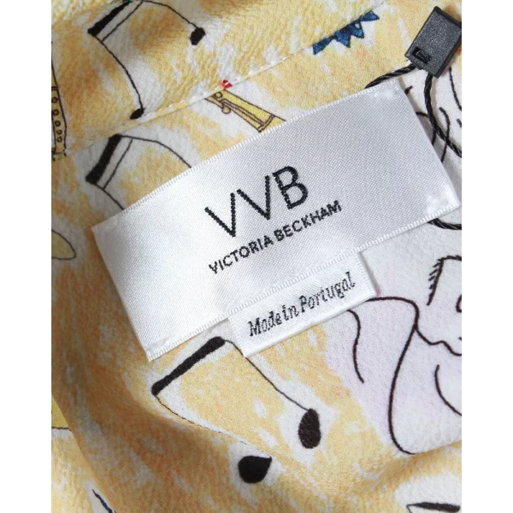 Victoria Beckham Gele Polyester Music Button Down Shirt Yellow Dames