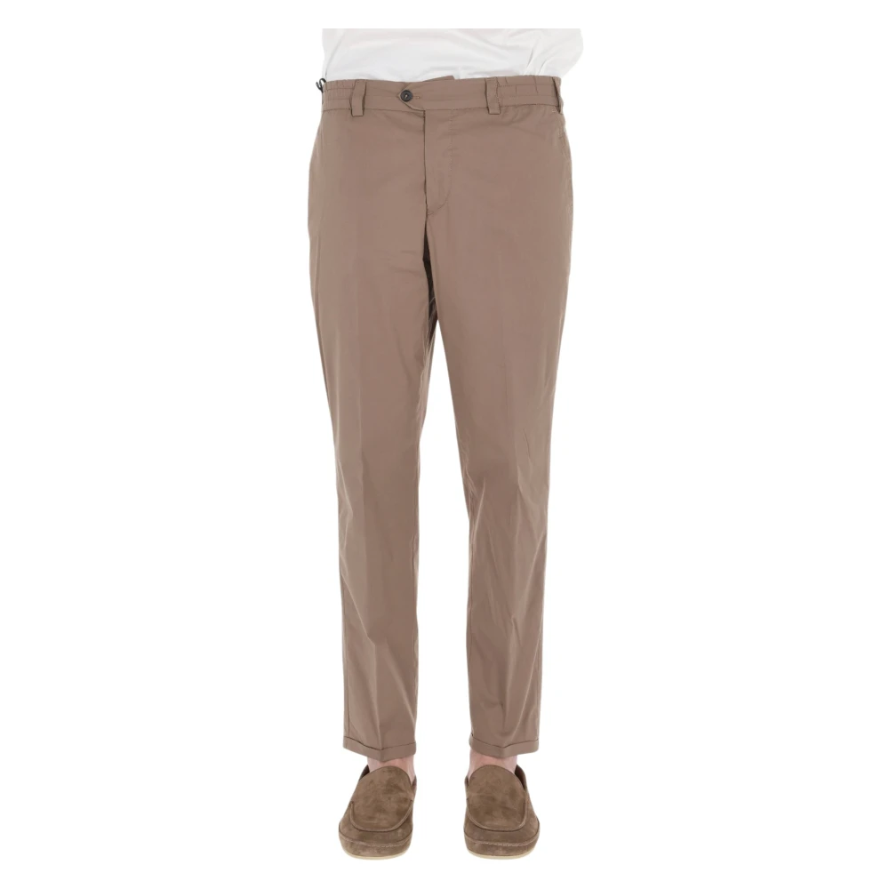 Pt Torino Men's Brown Pantalone In Techno Popeline - Chinos - W33 - Trousers