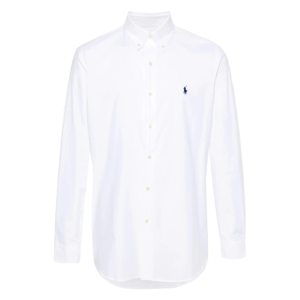 Poplin Button-Down Skjorte med Broderet Logo