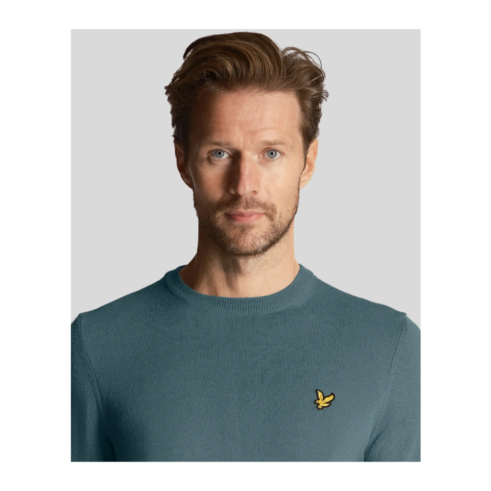 Lyle & Scott Golf Crew Neck Pullover Gebreid Blue Heren