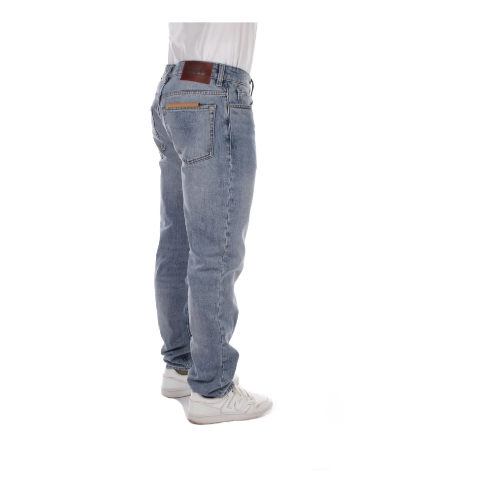 Hugo Boss Heren Logo Jeans met Ritssluiting Blue Heren