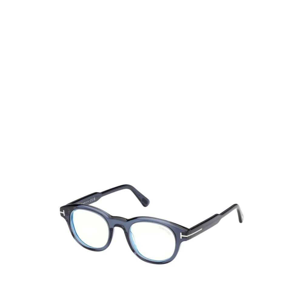 Tom Ford Men's Blue Glasses, 47 Mm, Round Block Optical