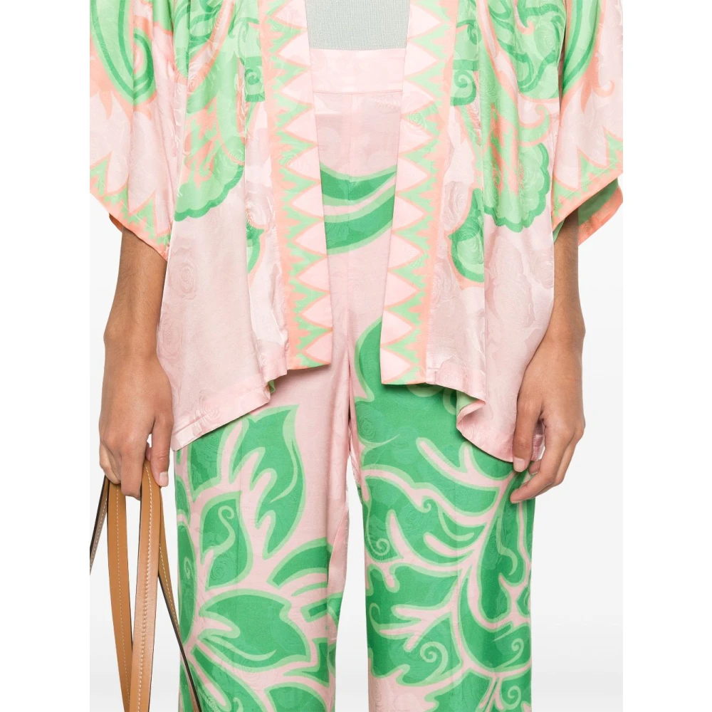 ETRO Luxe Roze Groene Broek Multicolor Dames