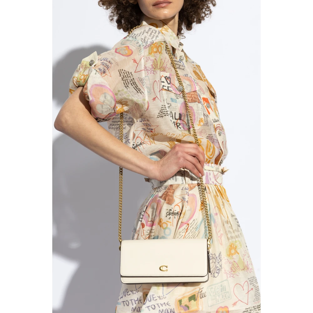 Coach Portemonnee Evie Lang aan een ketting Beige Dames