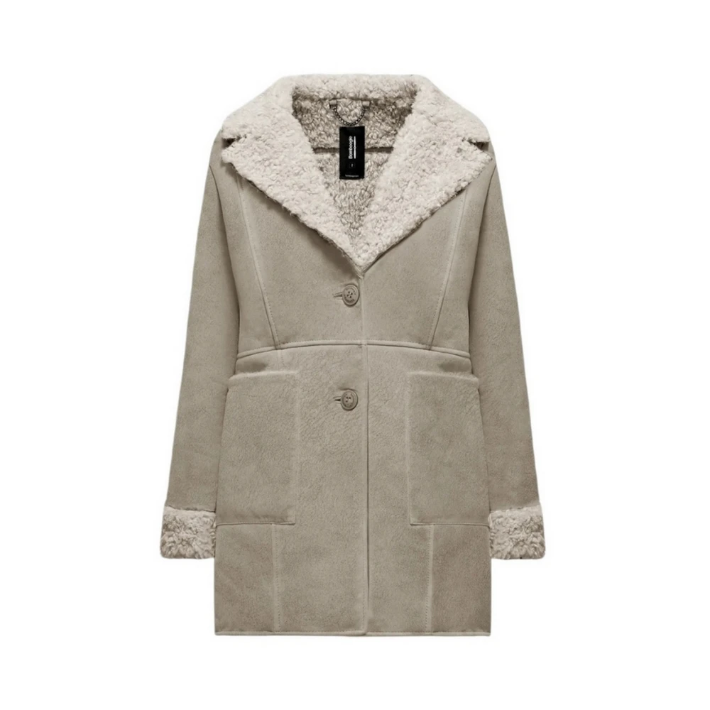 BomBoogie Imitatie Suede Bontjas Beige Dames