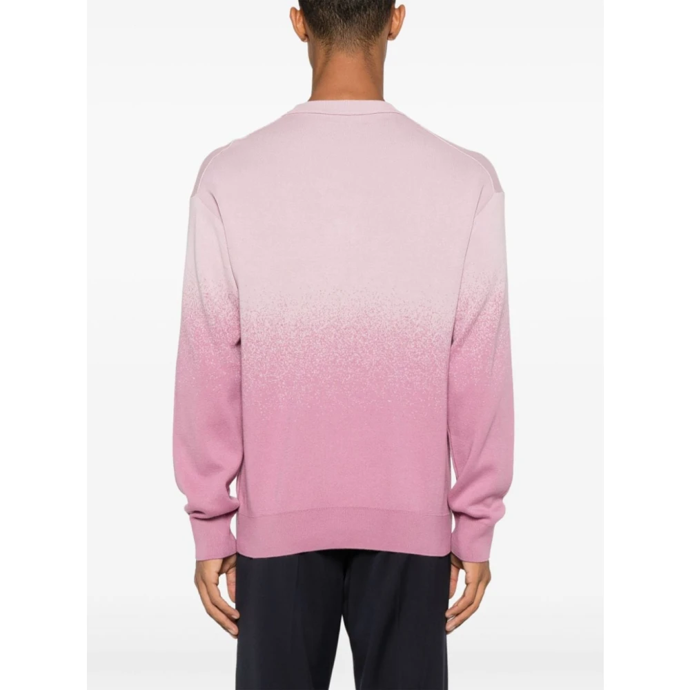Boss Orange Roze Geborduurde Trui Ronde Hals Katoen Pink Heren