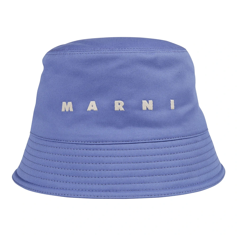 Marni Katoenen twill hoed Blue Heren