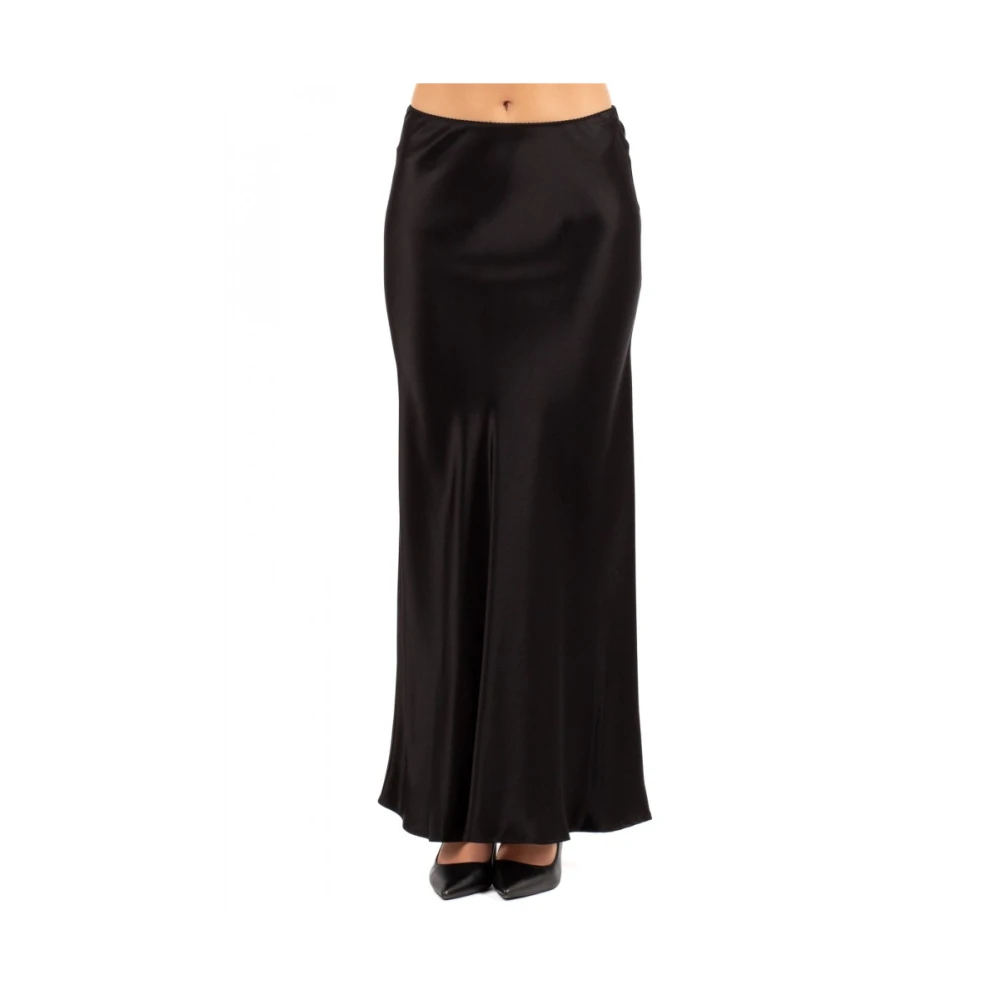 Pinko Vrouw Zwart Rokken Dames, Xs, Polyester, Digna Satin Skirt