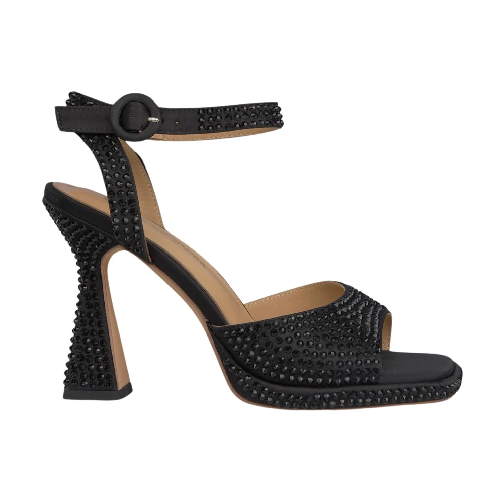 Alma en Pena Sandalettes met strass en gespsluitingen Black Dames